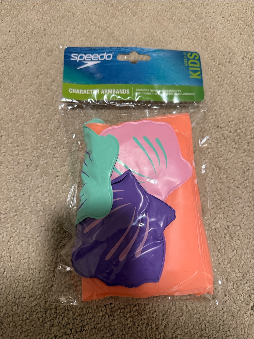Speedo Coral Swim Armbands with Purple, Pink & Teal Shells